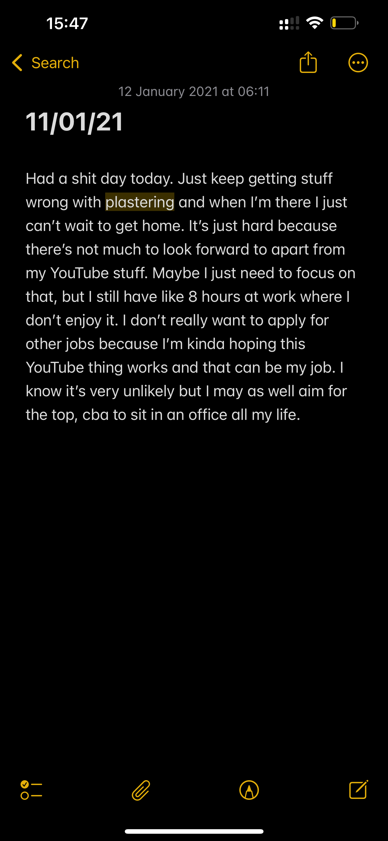 Personal note from 11/01/2021