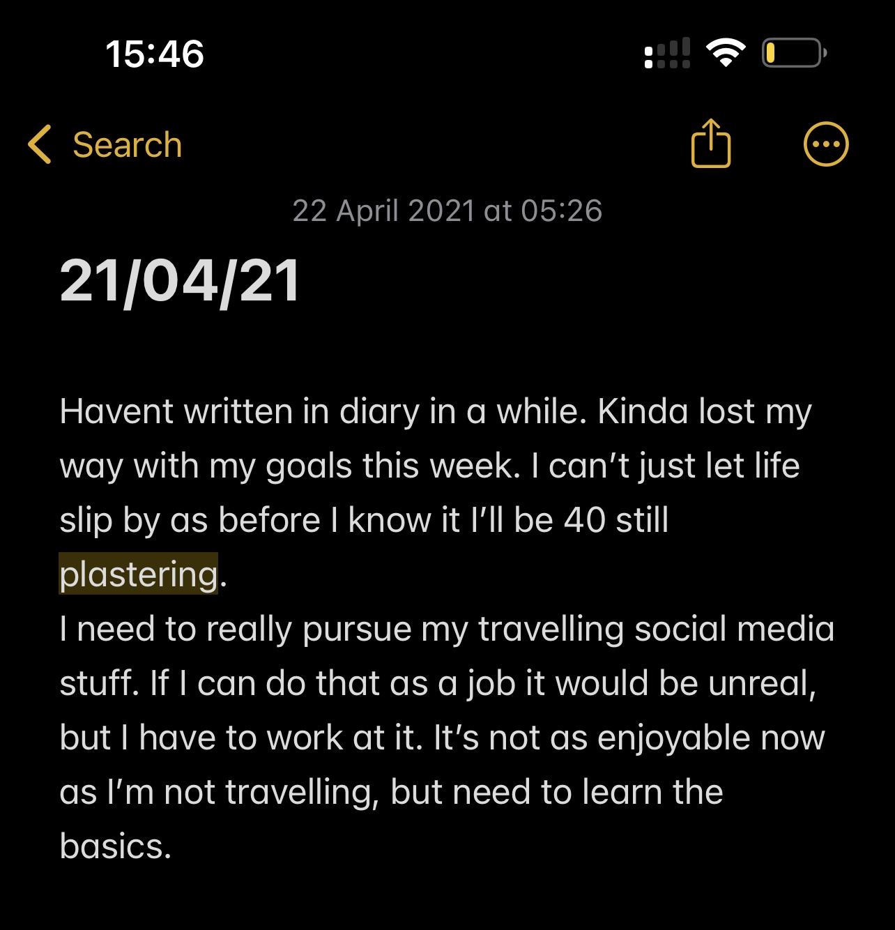 Personal note from 21/04/2021