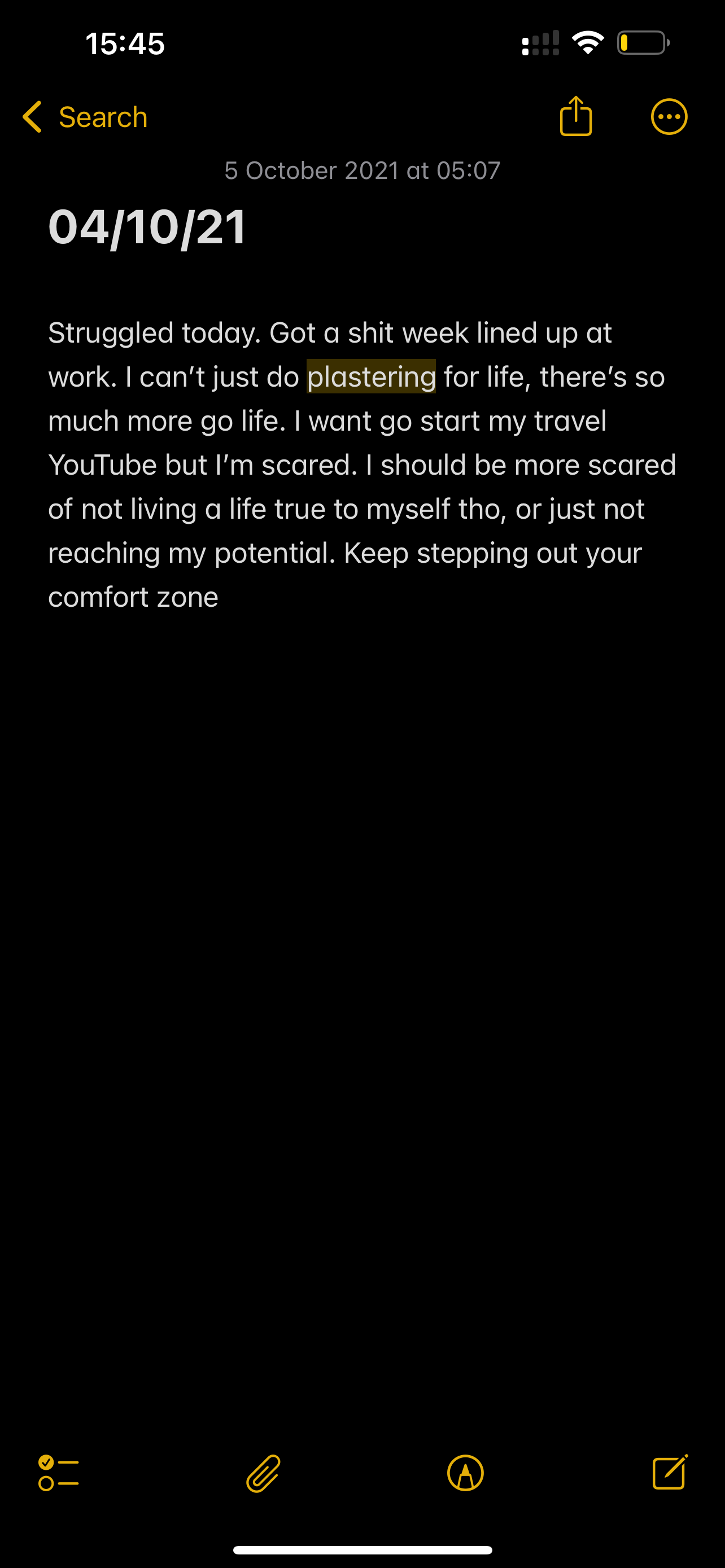 Personal note from 05/10/2021